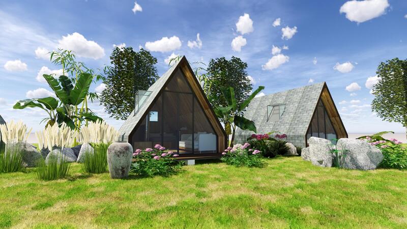 Thiết kế homestay với kiểu túp lều giúp tạo không gian gần gũi với thiên nhiên